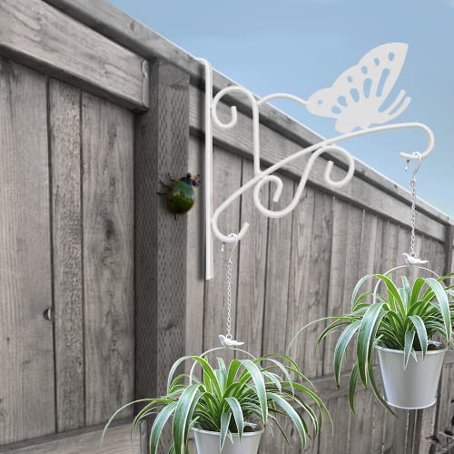 MINGFANITY Fence Hanging Brackets for Plants, Bird Feeders, Lights, No Drilling Need, White, 2 Pack - Image 3