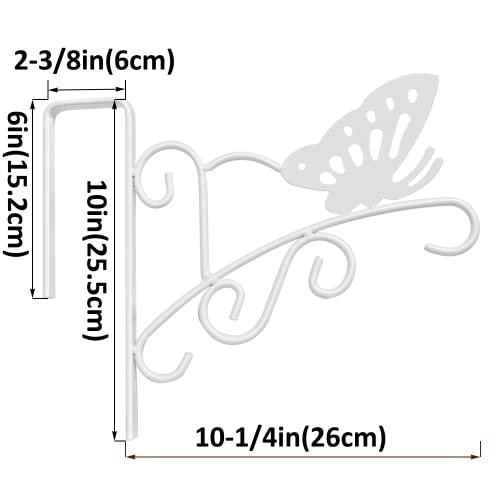 MINGFANITY Fence Hanging Brackets for Plants, Bird Feeders, Lights, No Drilling Need, White, 2 Pack - Image 2