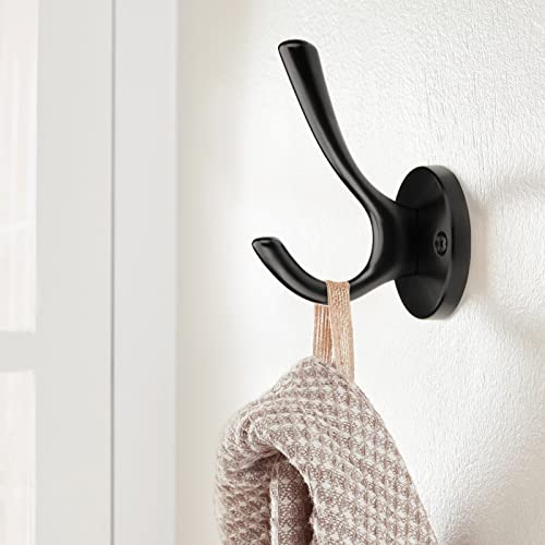 TUNNY 5 Pack Round Coat Towel Hooks - Matte Black Coat Hooks for Hanging Coats Towel Hooks for Bathroom Wall Mounted Zinc Alloy Bath Towel Hooks Robe Clothes Hook Holder Heavy Duty Wall Hooks - Image 3