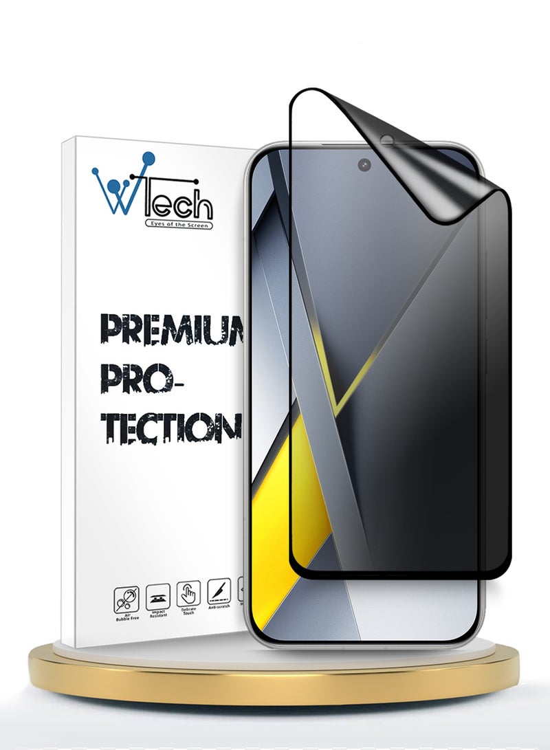 Wtech Xiaomi Poco F8 Ultra 5G 2025 Premium Nano Ceramic Privacy Full Glue Full Cover Matte Flexible Screen Protector (MSCNMP) - Clear/Black - Image 1