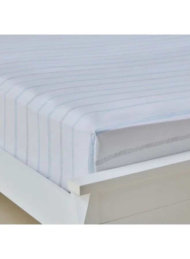 Home Box Aurora Jason Printed Cotton King Fitted Sheet 200 x 33 x 180 cm