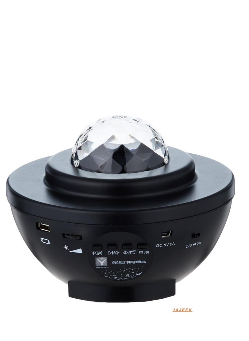JAJEEK 3-in-1 LED Night Light Projector – Stars & Ocean Waves with Remote Control, 10 Color Changing Options, Bluetooth Music Player, Dimmable & Adjustable – Perfect Gift for Kids & Adults – Black DB-316 - Image 2
