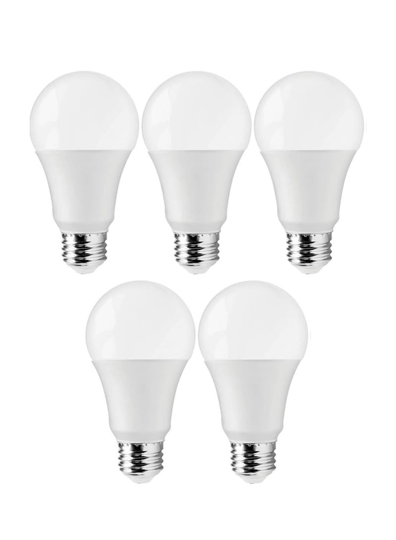 فيرست برو مجموعة 5 مصابيح LED E27 بقدرة 9 واط ضوء أبيض بارد 6500K، 810 لومن، غير قابلة للتعتيم، موفرة للطاقة كبديل لمصابيح 60 واط عبوة 5 قطع - Image 1