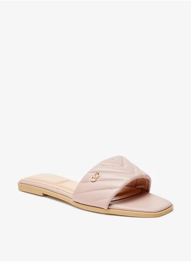 سيليست Women's Quilted Slip-On Slide Sandals