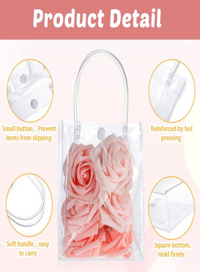 LEIFIDE 40 Pieces Clear Gift Bags with Handles, 5.9 x 5.1 x 2.76 Inch PVC Plastic Reusable Goodie Candy Treats Totes Bags Bulk for Shopping Wedding School Birthday Party Favor - Image 4