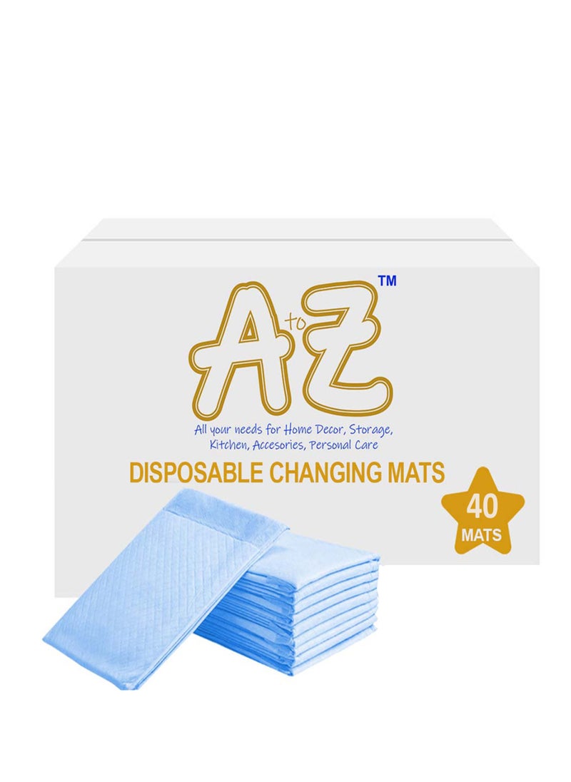 A TO Z A To Z - Disposable Changing mats (45x60cm) Large, Pack Of 40 - Blue  - Image 1