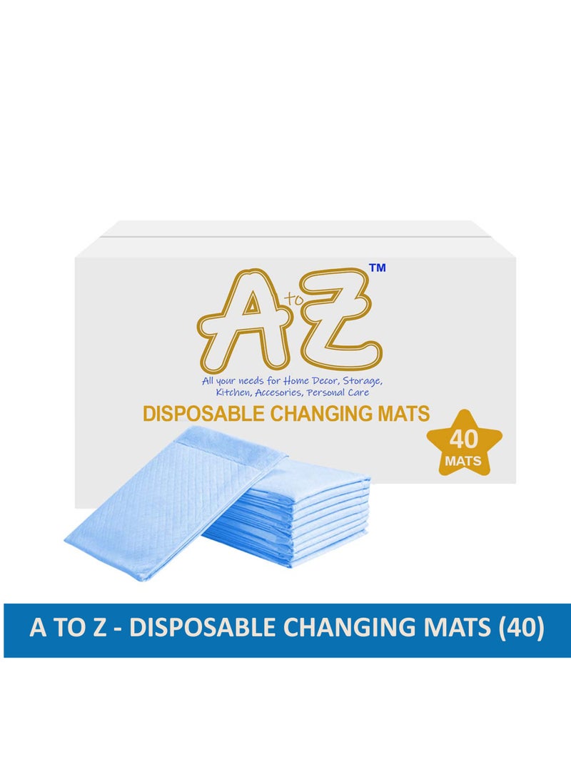 A TO Z A To Z - Disposable Changing mats (45x60cm) Large, Pack Of 40 - Blue  - Image 2