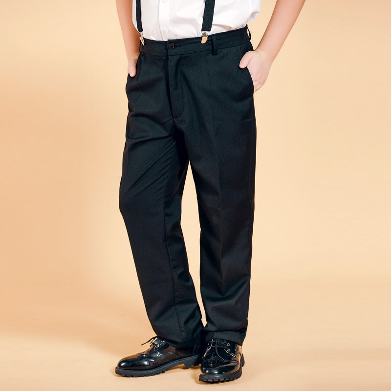 Chubby Children'S Trousers Children'S Black Suit Pants Boys' Plus Fat Loose Dress Trousers For Big Children And Primary School Students School Uniform Pants - Image 3