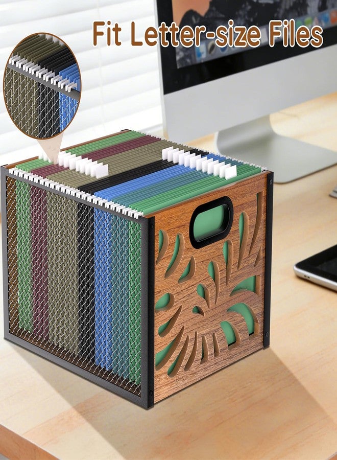 QILICHZ Wood File Box,Hanging File Organizer,File Storage Box Bin for Letter Size - Image 2