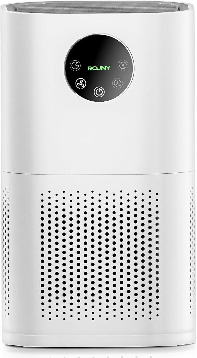 ROUNY Air Purifiers for Home Large Room, 4 Auto Modes, Real Time Indoor Feedback, True HEPA Filter for Allergies, Pets, Smoke, Dust, Pollen, Ozone Free, Wildfire Smoke, 25dB Quiet Cleaner for Bedroom - Image 1