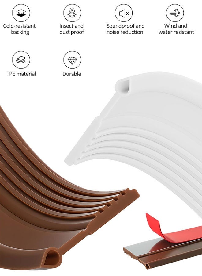 XiuWoo Door Draught Strip, 100 cm Length Door Seal for Exterior & Interior Doors, Door Bottom Draft Blocker Dust and Noise Insulation (Brown) - Image 5