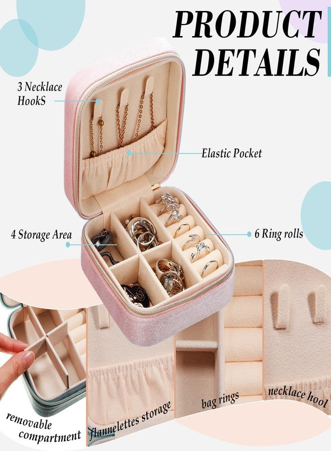 Kenning 12 Pcs Small Velvet Travel Jewelry Box Mini Jewelry Case Portable Organizer Pouch Bridesmaid Proposal Gift for Women(Square) - Image 3