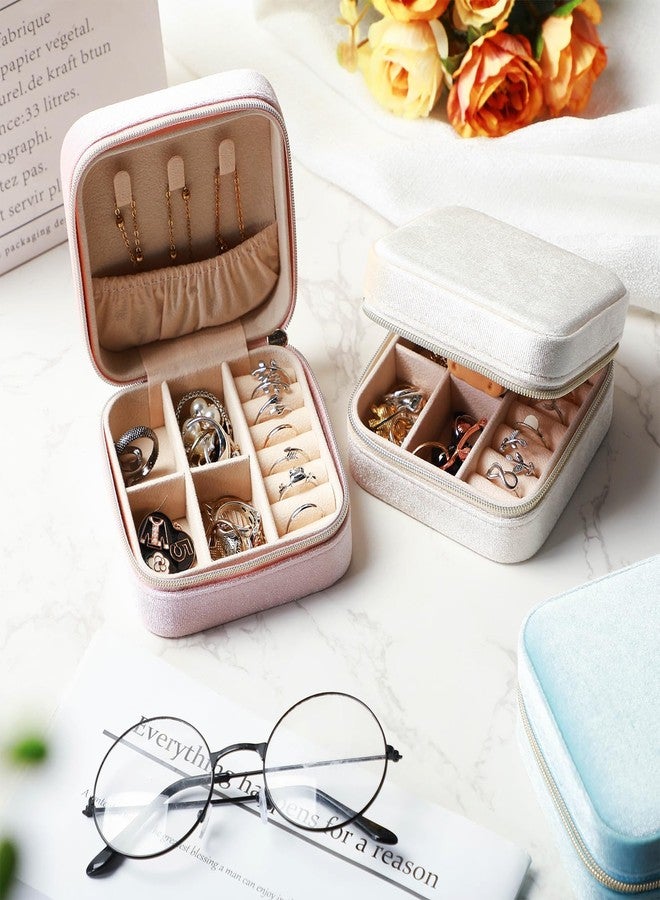 Kenning 12 Pcs Small Velvet Travel Jewelry Box Mini Jewelry Case Portable Organizer Pouch Bridesmaid Proposal Gift for Women(Square) - Image 4
