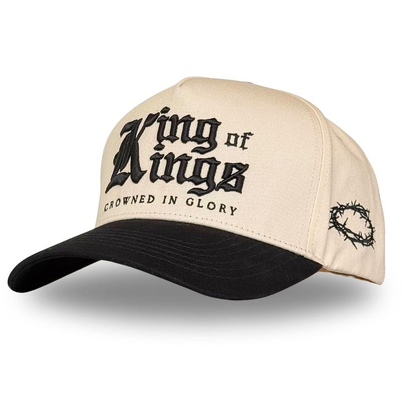 CITRUSY Vintage Faith & Forever Trucker Hat | Men & Women | Christian Cross Jesus Hats | Bachelorette Bride Hat | Cotton | Snapback (Cotton, King of Kings | Black) - Image 1