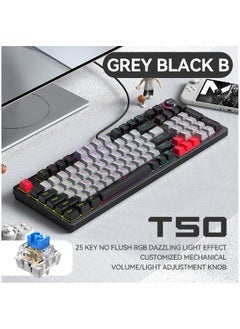 T-WOLF 80% Mechanical Gaming Keyboard LED Backlit Compact 97 Keys Wired Mechanical Keyboard With Volume Control Knob  Switch Keyboard for Gaming or Office  - Image 3