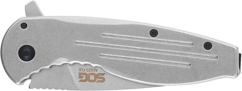 SOG Aegis FLK Portable Compact Outdoor Everyday Carry (EDC) Pocket Folding Knife | All-Metal Construction | Quick Opening - Image 4