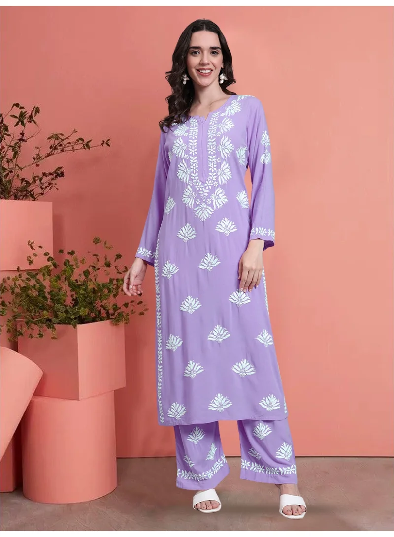 الايا مجموعة كورتا شيكانكاري رايون المطرزة يدويًا للسيدات AL4084KS