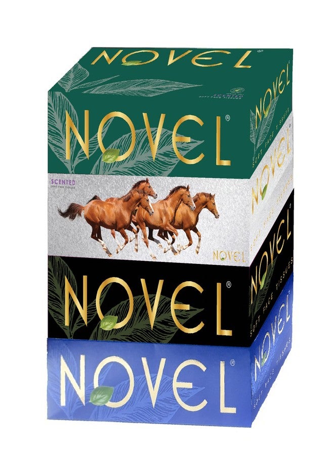 Novel Box Tissue 100 Pulls Pack of 4 (Soft Floral) - Image 1