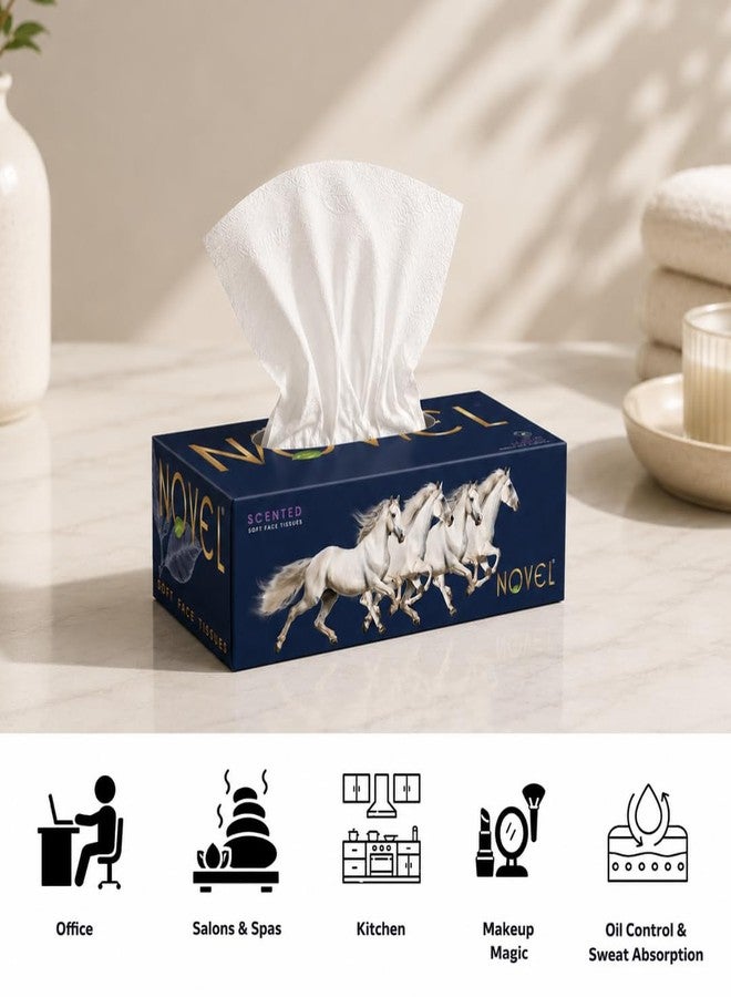 Novel Box Tissue 100 Pulls Pack of 4 (Soft Floral) - Image 2