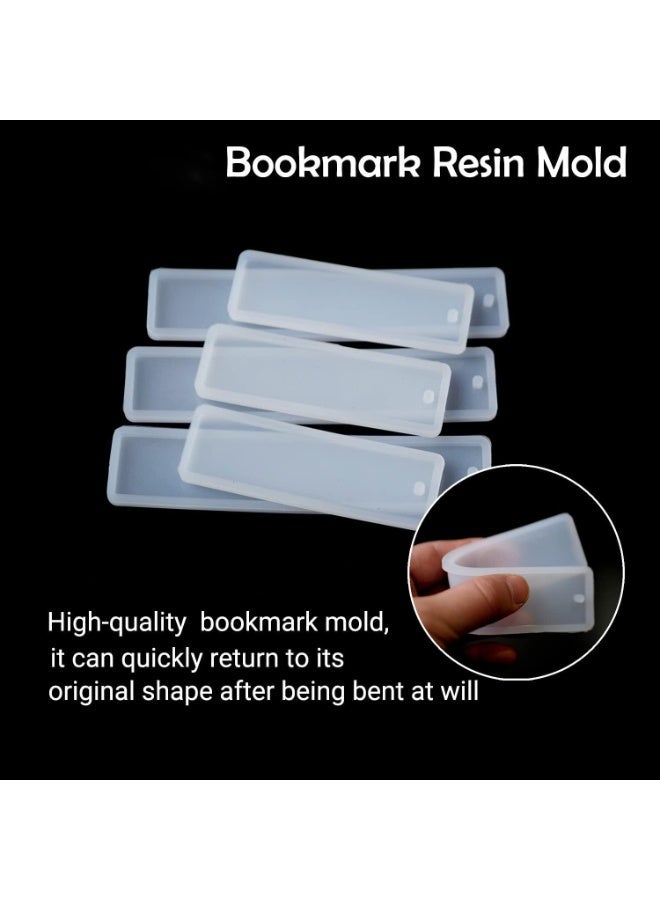 ChicAbode 6 Pack Resin Bookmark Molds with 40 Fringes, Bookmark Resin Molds Rectangular Bookmark Silicone Molds Bookmark Molds - Image 2