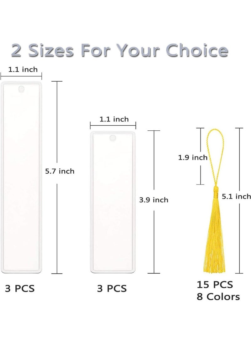 ChicAbode 6 Pack Resin Bookmark Molds with 40 Fringes, Bookmark Resin Molds Rectangular Bookmark Silicone Molds Bookmark Molds - Image 4