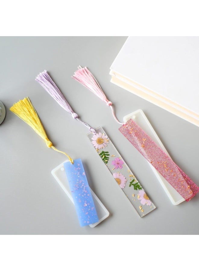ChicAbode 6 Pack Resin Bookmark Molds with 40 Fringes, Bookmark Resin Molds Rectangular Bookmark Silicone Molds Bookmark Molds - Image 3