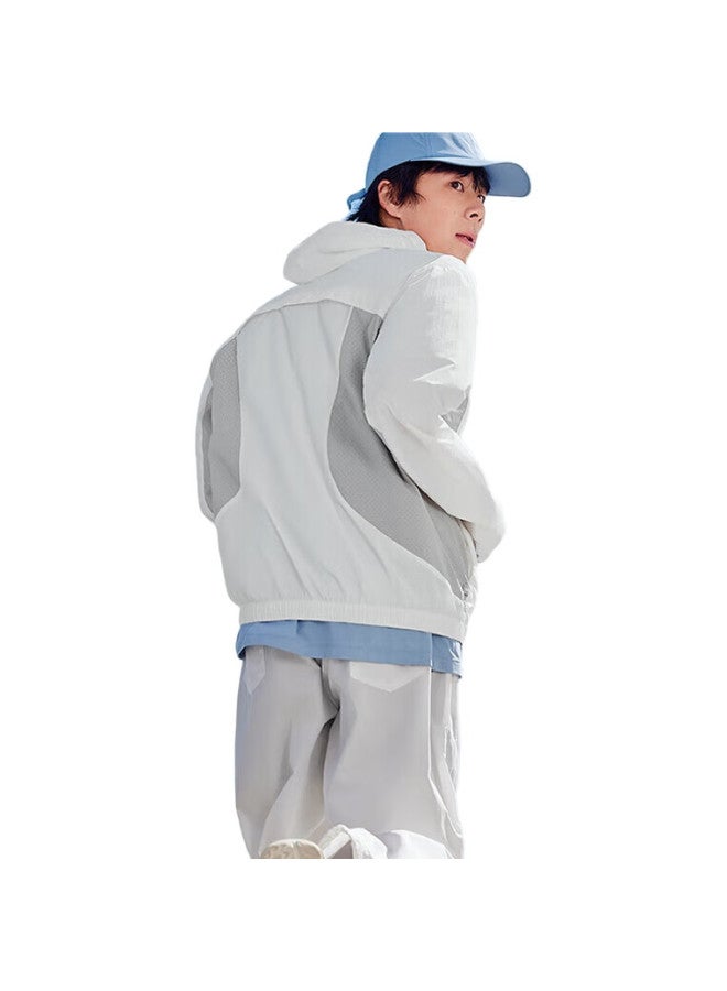 Beneunder Sun Protection Jacket For Men, Skin-Friendly Coat, Uv-Resistant, Cool And Breathable, Water-Repellent, Outdoor Sports, Ts11424, White And Gray, Xxl - Image 2