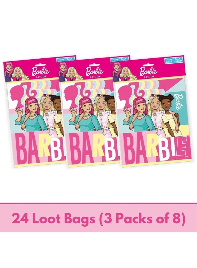 Unique Barbie Party Favor Bags Set - 24 Barbie Party Bags, Checklist - Barbie Birthday Party Decorations & Supplies, Barbie Goodie Bags for Girls Birthday - Image 1