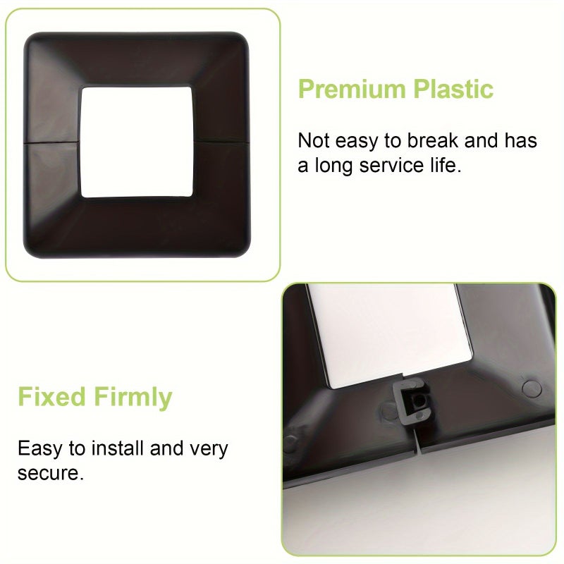 Set Of 6 Decorative Plastic Covers For 1.97 X 1.97 Inch Post Bases Designed To Enhance The Appearance Of Split Posts Suitable For Stair Railings And Fences Black - Image 4
