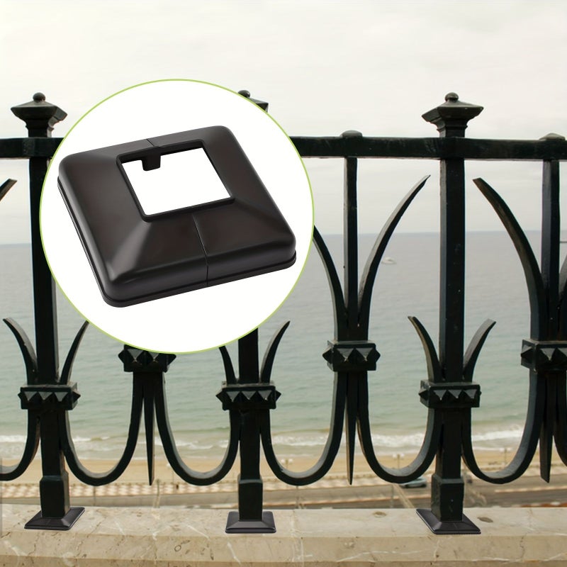 Set Of 6 Decorative Plastic Covers For 1.97 X 1.97 Inch Post Bases Designed To Enhance The Appearance Of Split Posts Suitable For Stair Railings And Fences Black - Image 5