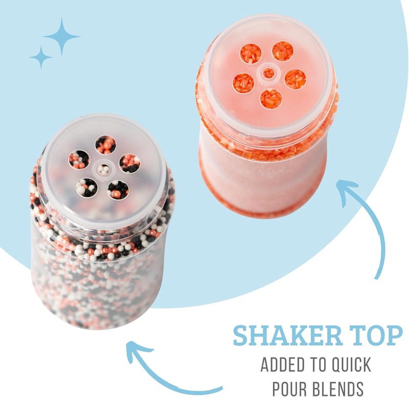 Sweets Indeed Halloween Sprinkles 4-Pack – 11.57 oz Jar Set with Candy Eyeball Mix, Bat & Pumpkin Quin Mix, Orange Sanding Sugar & Black/White/Orange Nonpareils - Image 4