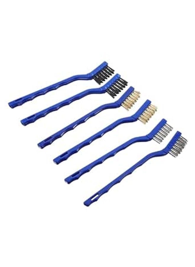 6 Pcs Steel Bristle Wire Scratch Brushes for Metal Rust Removal and Engine Maintenance - Image 1