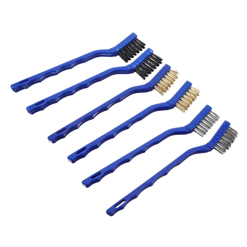 6 Pcs Steel Bristle Wire Scratch Brushes for Metal Rust Removal and Engine Maintenance - Image 2