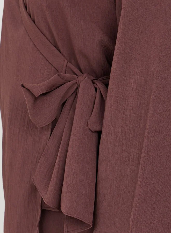 Styli Woven Wrap Top with Self Tie