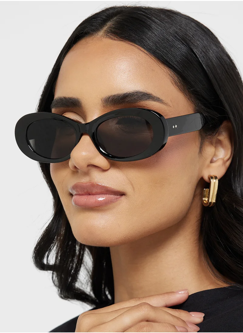 جينجر Oval Len Sunglasses