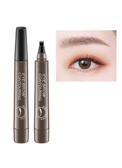 BOQITS Microblading Eyebrow Pen  Eyebrow Pencil Magical Upgraded Eye Brow Pencils for Women with 4 Fork Tip  Spoolie Brush for NaturalLooking HairLike Defined Brows Last AllDay Gray Brown 