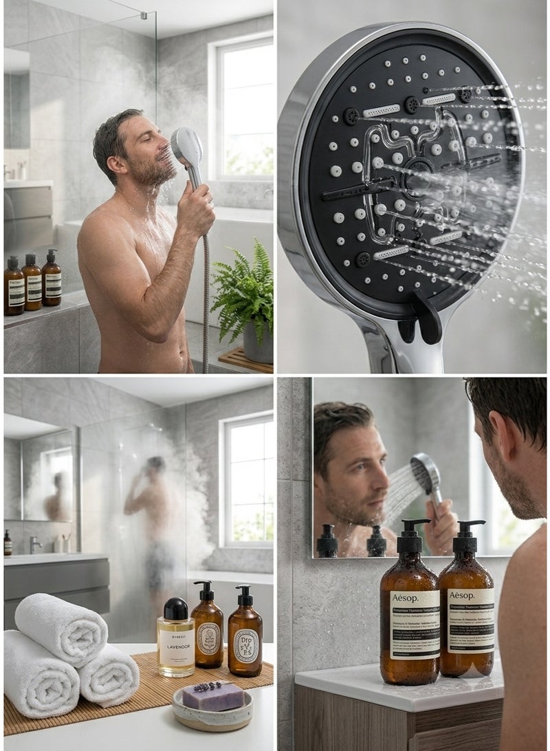 Calidad Premium Handheld Shower Head for Bathroom – High Pressure Bath Shower Spray, Water Saving Hand Shower, Universal Bathroom Shower Head for Daily Hygiene & Cleaning - Image 2