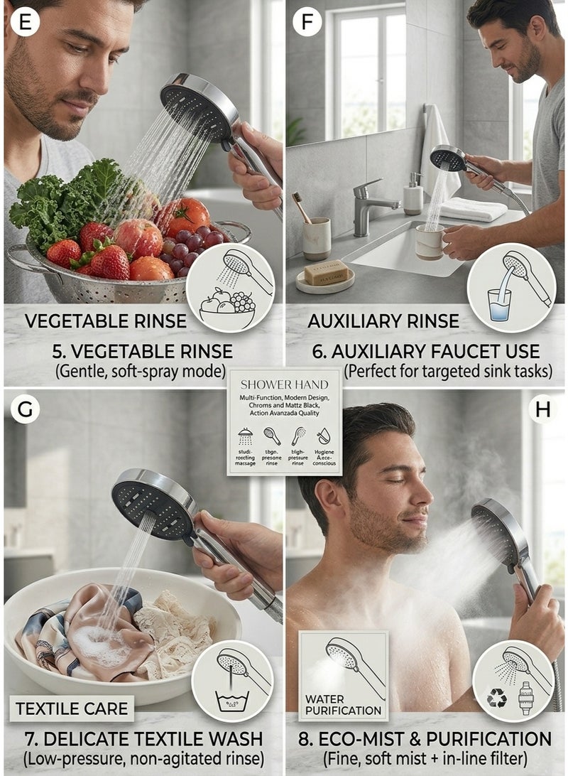 Calidad Premium Handheld Shower Head for Bathroom – High Pressure Bath Shower Spray, Water Saving Hand Shower, Universal Bathroom Shower Head for Daily Hygiene & Cleaning - Image 4