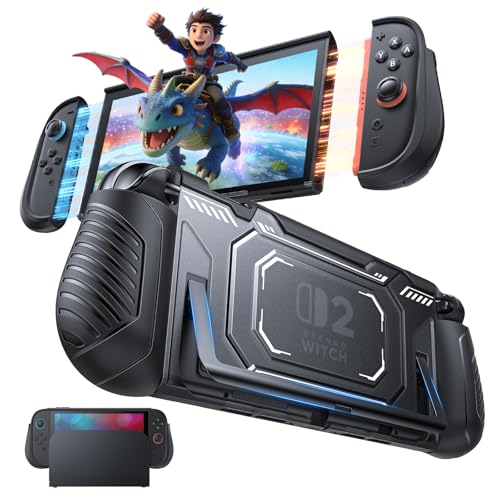 FASTSNAIL Switch 2 Protective Case, Protective Cover with Dockable TPU Middle Frame, Non-Slip Ergonomic Grip for Joycon 2, Comfortable Handheld Shell Case for Switch 2 Accessories for Wii Skins - Image 1