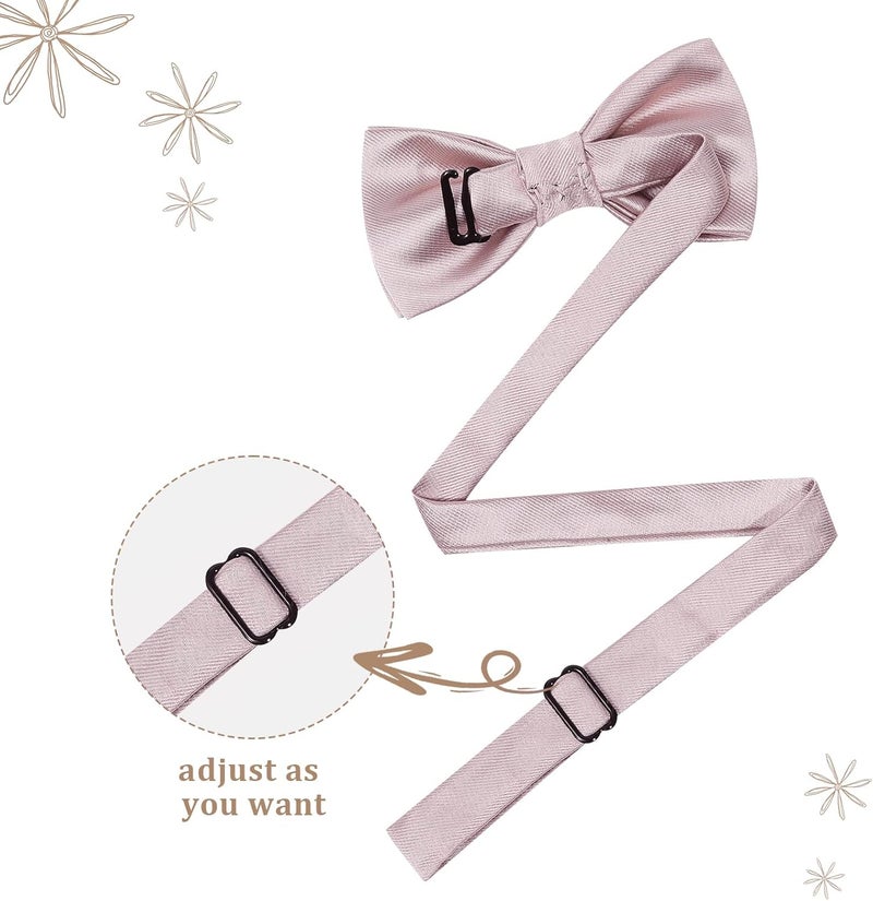 Kajeer Kids Bow Tie, Boy Bow Ties Pre-tied Silk 100% Classic Solid Adjustable Girls Neck Bowtie for Wedding Party - Image 3