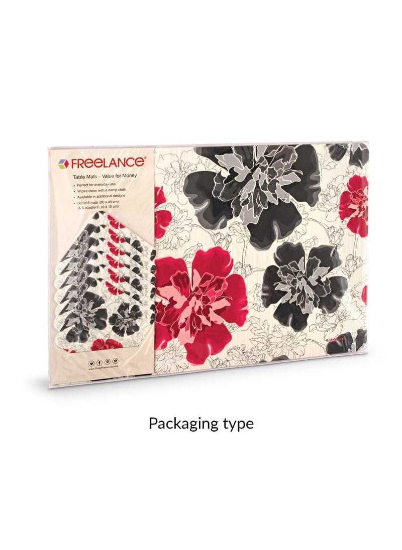 Freelance Freelance VFM Plus Table Mat Set, Kitchen & Dining Placemats, Dinner Placemats for Dining Table, 6 Table mats(45 x 30 cm) & 6 Coasters(10 x 10 cm)  - Image 2