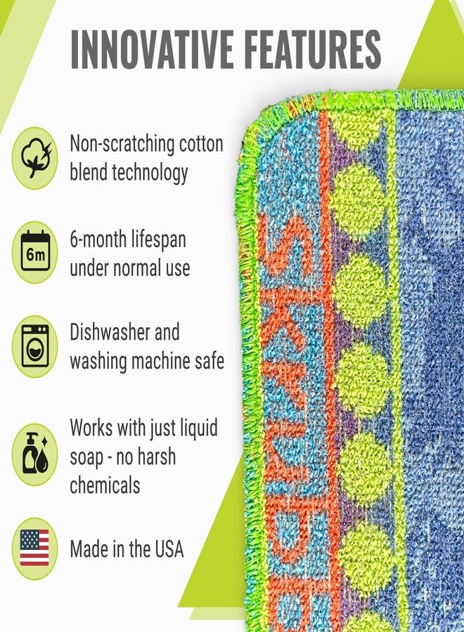 Wet-It! Wet-It Skrubba Non-Scratch Scouring Pad - European Scrubby Sponge for Kitchen Cleaning, Pots, Pans, Glass & Cookware - Durable Reusable Pad with Fun Chicken Design - Image 2