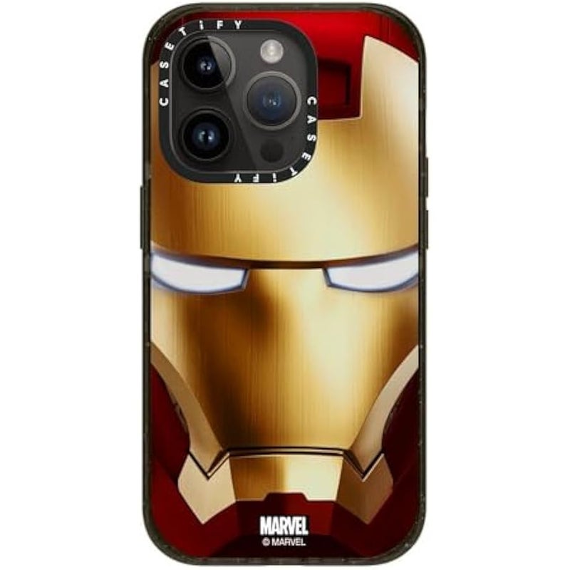 Casetify Impact iPhone 14 Pro Case 【Iron Man Co-Lab / 4X Military Grade Drop Tested / 8.2ft Drop Protection/Compatible with Magsafe】 - Iron Man Hero Mask - Clear Black - Image 3