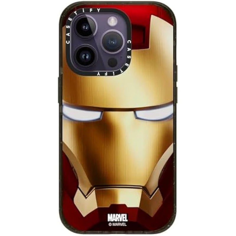 Casetify Impact iPhone 14 Pro Case 【Iron Man Co-Lab / 4X Military Grade Drop Tested / 8.2ft Drop Protection/Compatible with Magsafe】 - Iron Man Hero Mask - Clear Black - Image 2