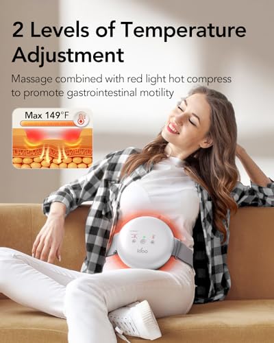 iDOO FSA Eligible Items Only List Electric Belly Massager, Birthday Christmas Gifts for Women Men Mom Dad, iDOO Abdominal Massager with Heat to Relieve Indigestion, Bloating, Constipation, Period Cramps - Image 4