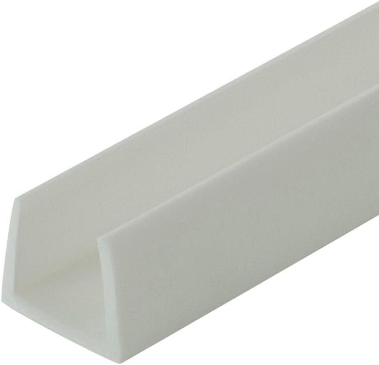 Outwater Plastics White 58 Styrene Plastic UChannelCChannel 36 Inch Lengths Pack of 4 - Image 1