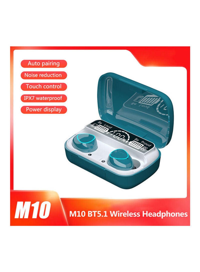 NIBEMINENT M10 LED Wireless Bluetooth Headset Green - Image 1