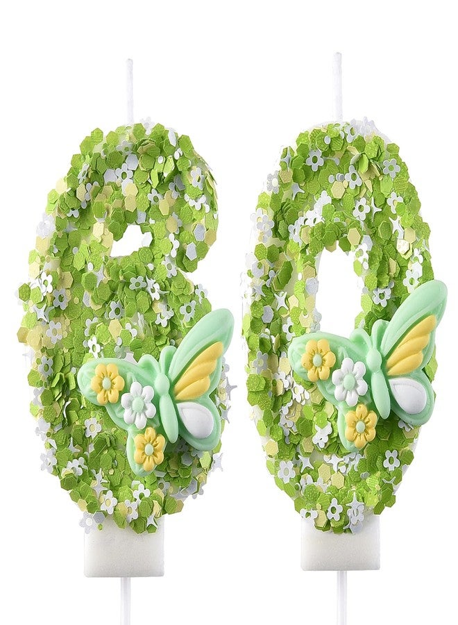 AOOLADA 60 Birthday Candle, 60th Cake Candles, Number 60 Birthday Candles for Cake Topper Decoration, Green - Image 1