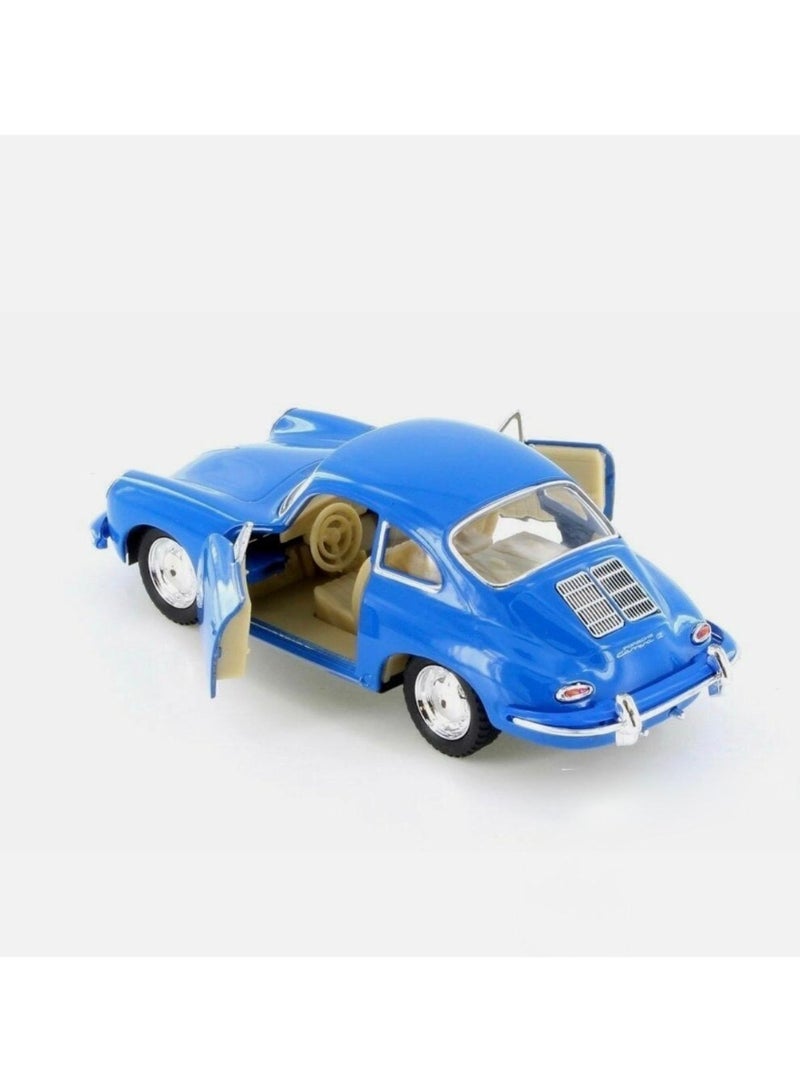 كين سمارت سيارة بورش 356 بي كاريرا 2 بمقياس 1:32 - نموذج مصبوب من المعدن مع آلية سحب للخلف وأبواب قابلة للفتح - أزرق - Image 2