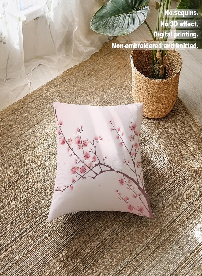 Batmerry Spring Pillows Decorative Throw Pillow Covers 18x18 Inch Set of 2, Pink Chinese Cherry Blossom Flower Japan Plum Branch Double Sided Square Pillow Cases Pillowcase Sofa Cushion - Image 3